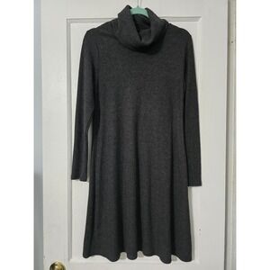 FOR THE REPUBLIC turtleNeck‎ Dark Grey Heather DRESS Sweater size Small